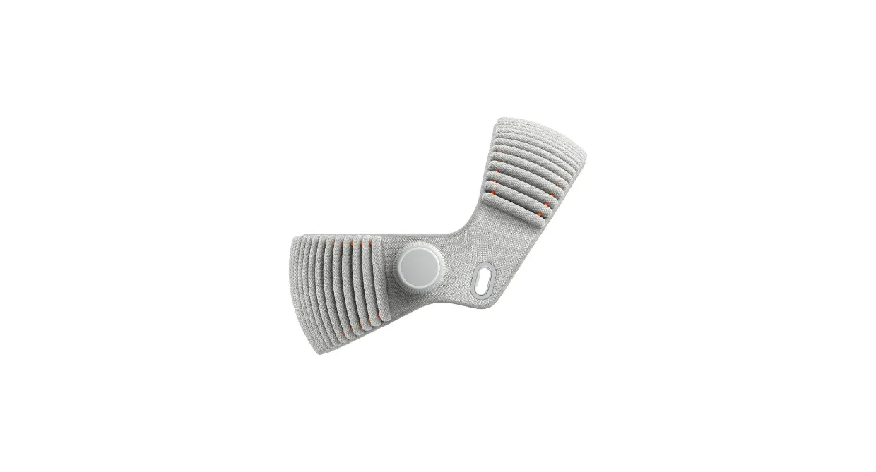 De grijze Dual Loop Band van de Apple Vision Pro los,... De grijze Dual Loop Band van de Apple Vision Pro los, met de twee verstelbare stelknoppen