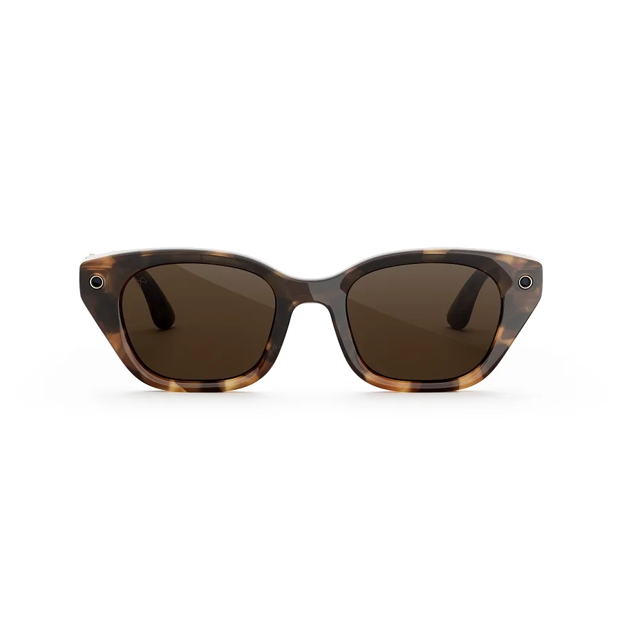 meta capri tortoise Meta Capri, uitvoering Espresso Tortoise met gepolariseerde bruine glazen, recht van voren
