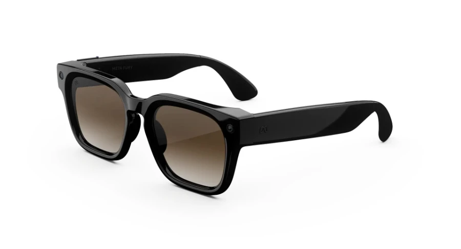 Meta Fury in Classic Black met Brown Gradient-glazen, van links