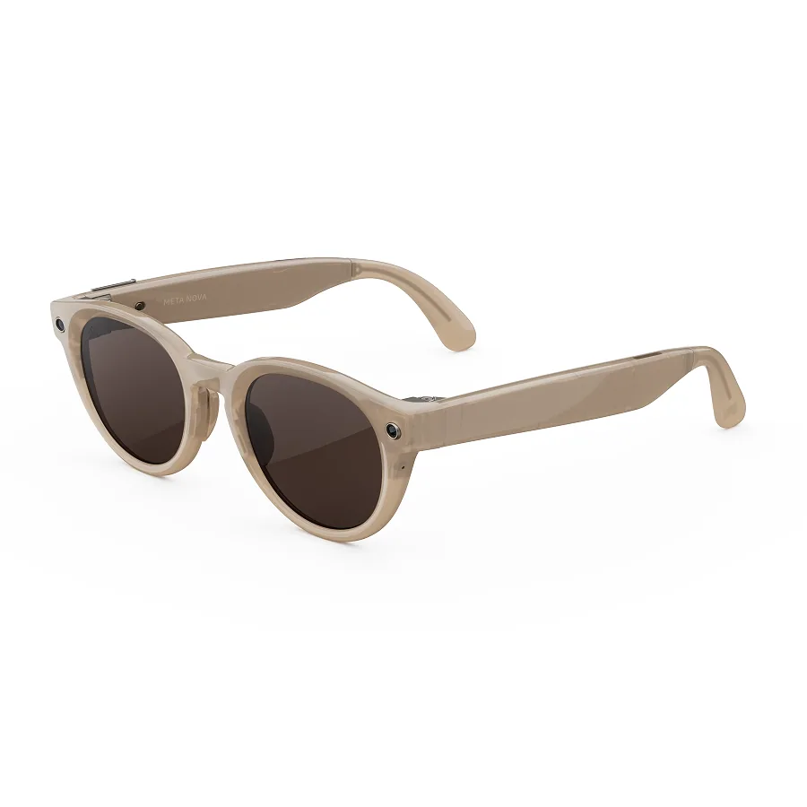 meta nova glasses Meta Nova in Sandstone met glazen in chocolate, van links