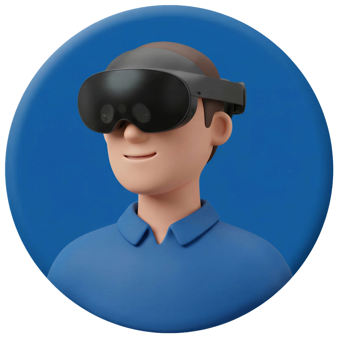 Illustratie van een man met de Meta Quest Pro VR bril op