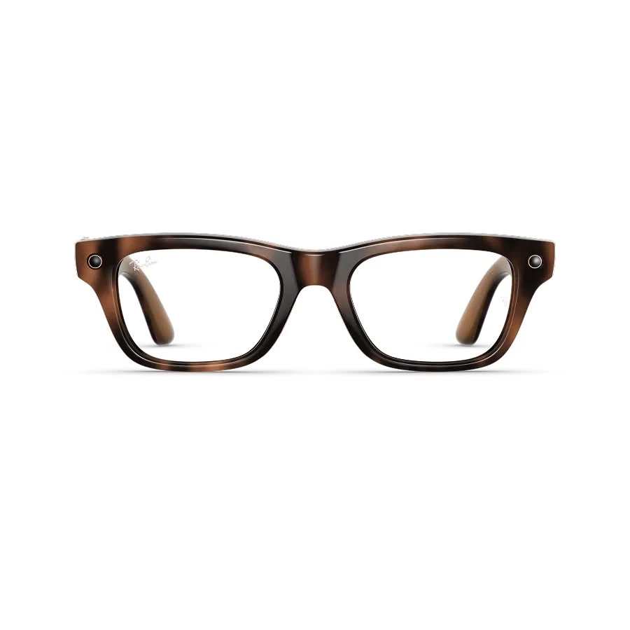 ray-ban meta blayzer optics Ray-Ban Meta Blayzer Optics in Havana met Clear-glazen, recht van voren