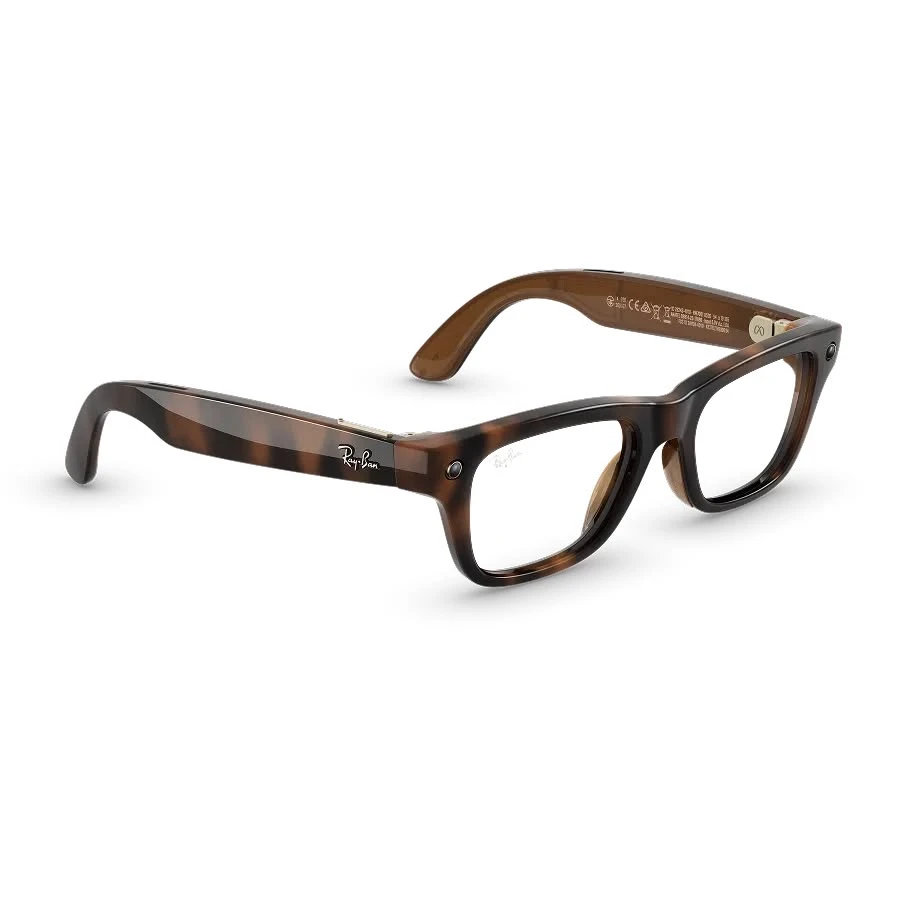 rayban meta blayzer Ray-Ban Meta Blayzer Optics in Havana met Clear-glazen, van rechts
