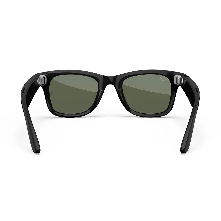 ray ban wayfarer meta Ray-Ban Meta Wayfarer (gen 2) in Shiny Black met Green-glazen, van achteren