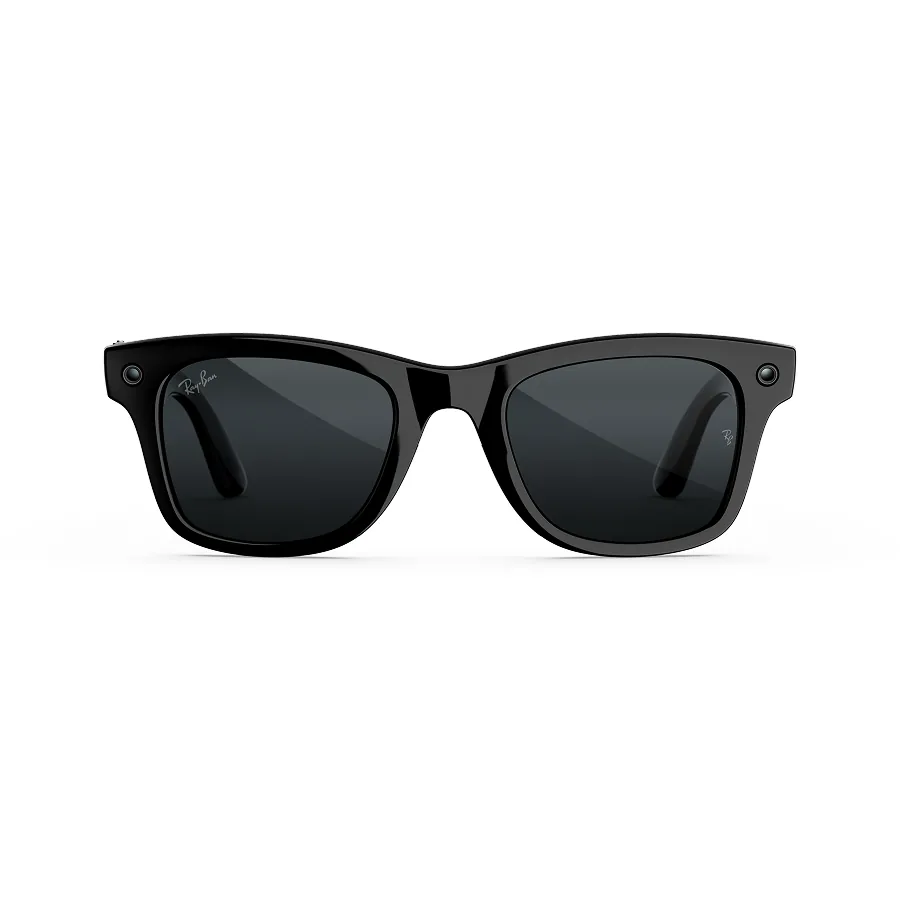 Ray-Ban Meta Wayfarer (gen 3), uitvoering glanzend zwart met grijze Transitions-glazen, recht van voren