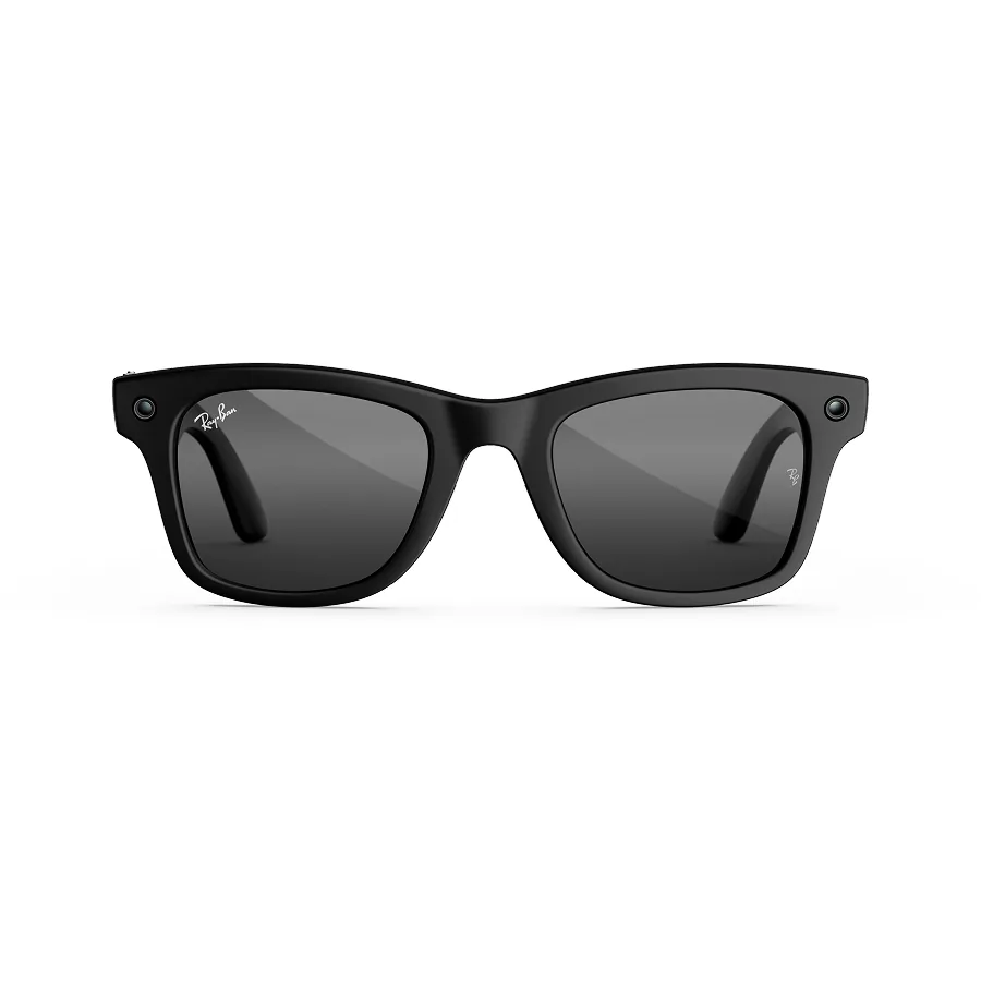 Ray-Ban Meta Wayfarer (gen 3), uitvoering mat zwart met grijze glazen, recht van voren