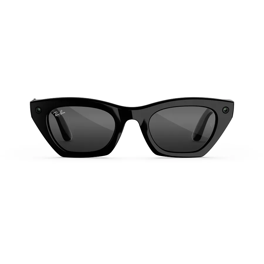 Ray-Ban Meta Zena (gen 3), uitvoering glanzend zwart met grijze glazen, recht van voren