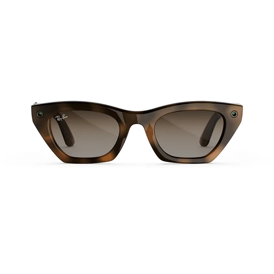 Ray-Ban Meta Zena (gen 3), uitvoering havana met bruine verloopglazen, recht van voren