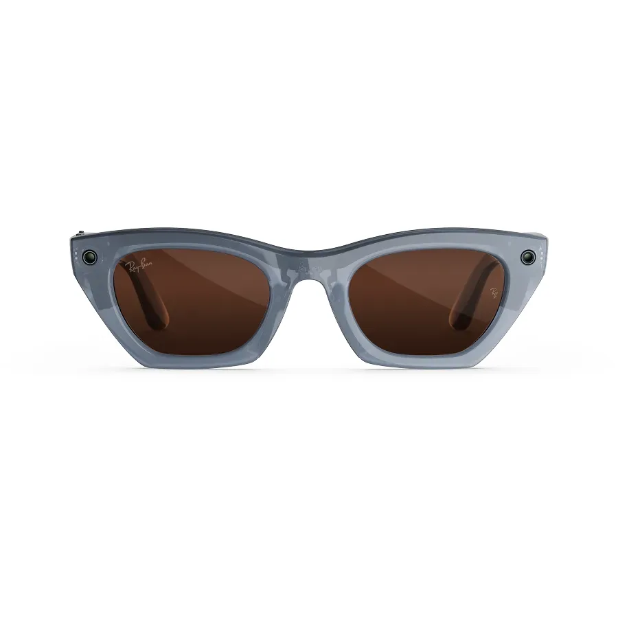 Ray-Ban Meta Zena (gen 3), uitvoering Milky Grey Lilac met Transitions-glazen in koper, recht van voren
