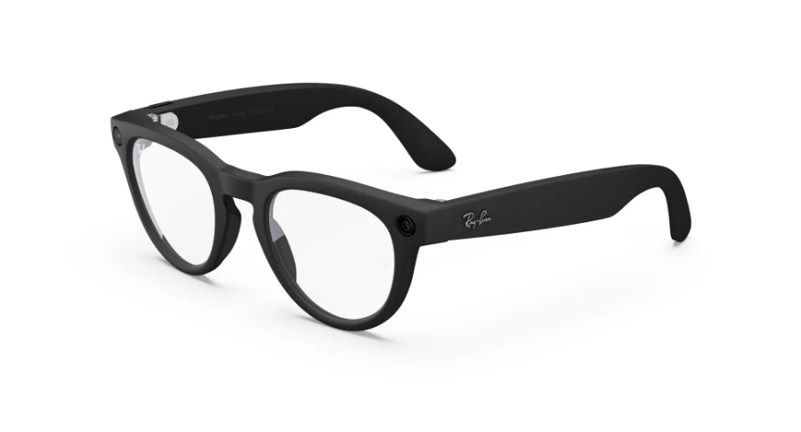meta ray ban headliner Ray-Ban Meta Headliner in Matt Black met Clear-glazen, van links