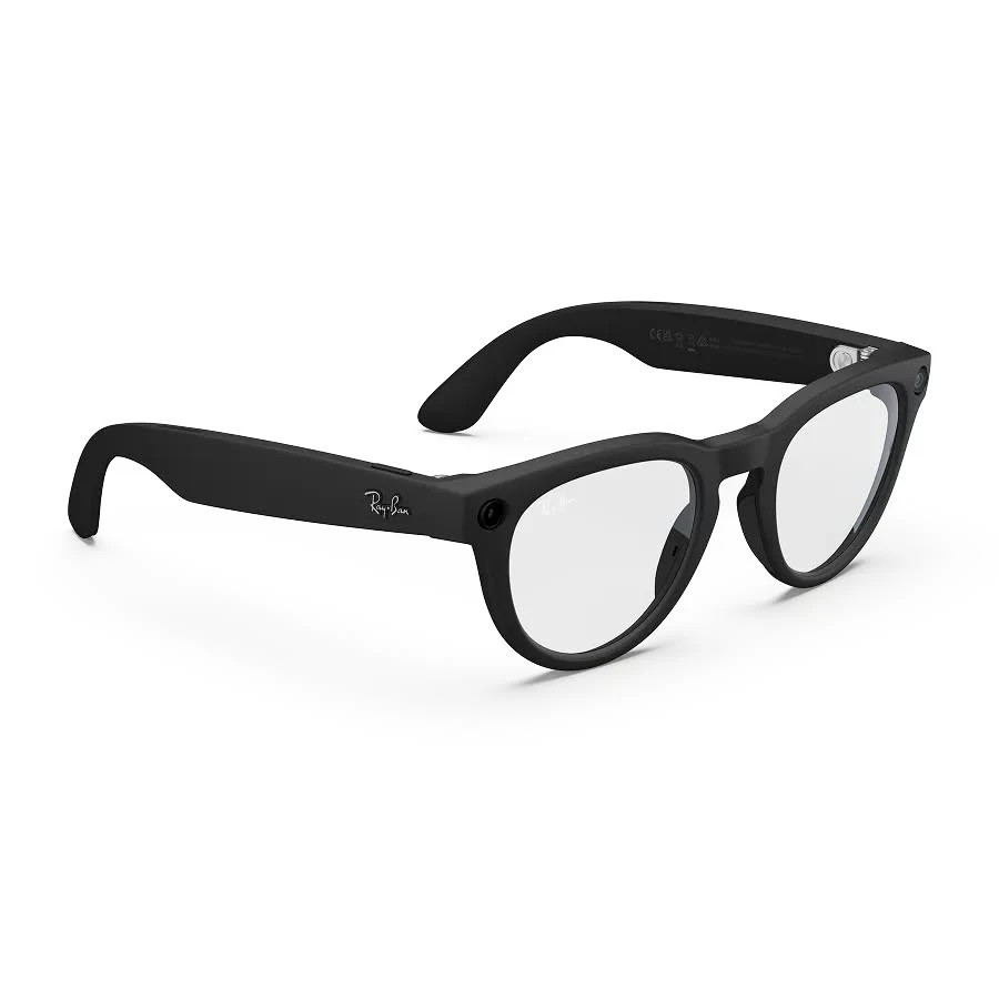 ray ban headliner Ray-Ban Meta Headliner in Matt Black met Clear-glazen, van rechts