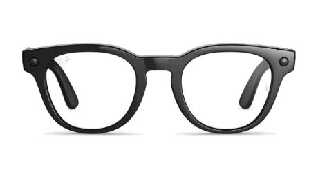 Ray-Ban Meta Scriber Optics in Shiny Black met Clear-glazen, recht van voren