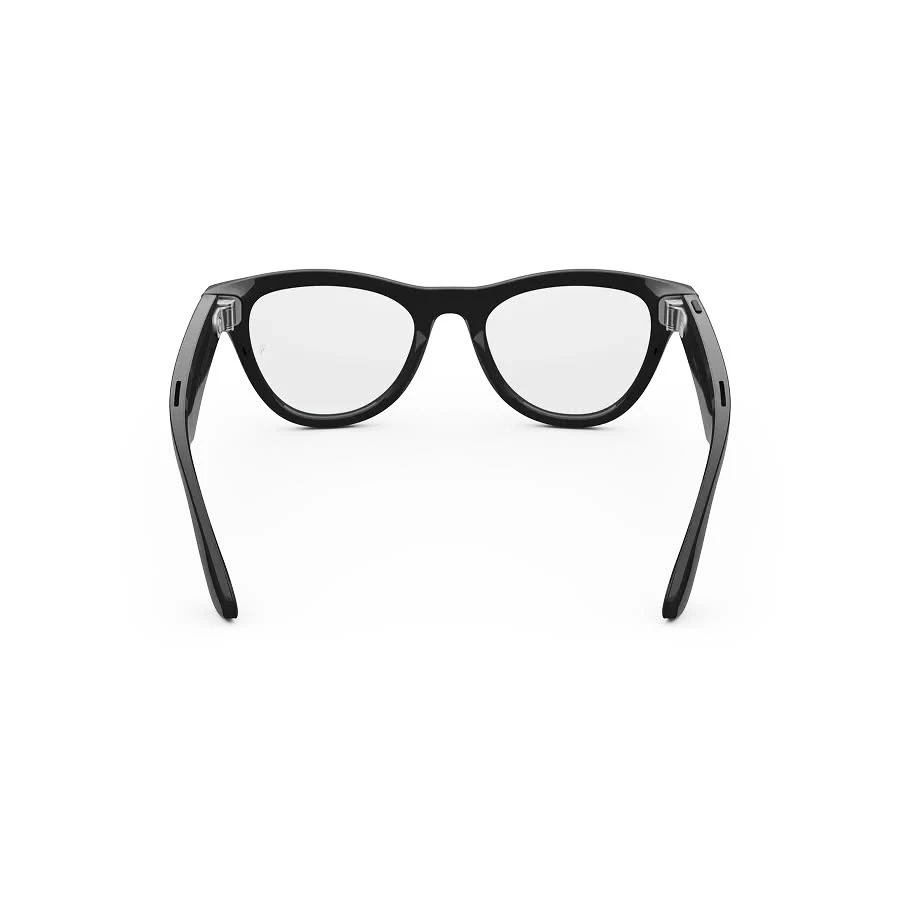 ray ban skyler meta Ray-Ban Meta Skyler in Shiny Black met Clear-glazen, van achteren