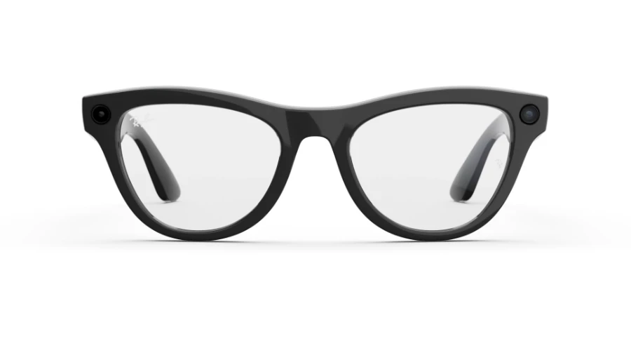 meta skyler Ray-Ban Meta Skyler in Shiny Black met Clear-glazen, recht van voren