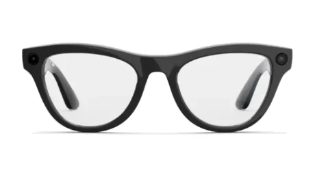 Ray-Ban Meta Skyler in Shiny Black met Clear-glazen, recht van voren