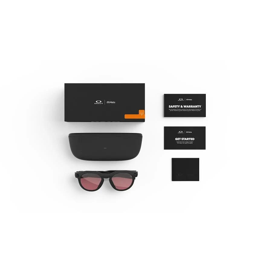 oakley hstn meta black Oakley Meta HSTN in Black met Prizm Dark Golf-glazen, met etui, oplaadkabel en documentatie uit de verpakking