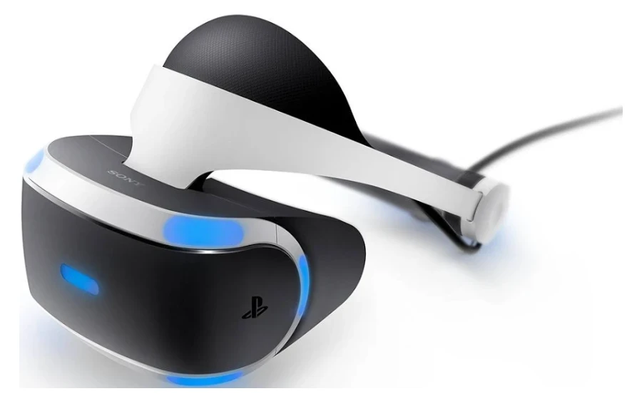 De PlayStation VR schuin van voren De PlayStation VR schuin van voren