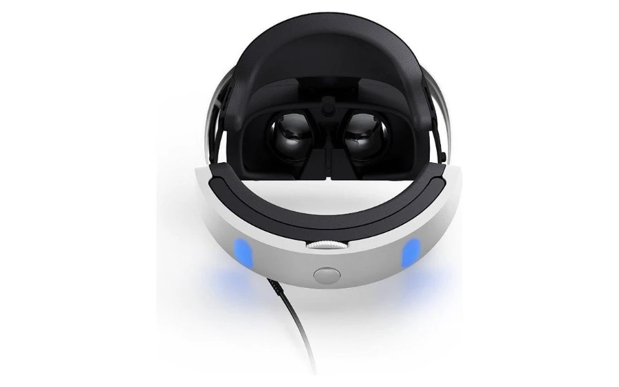 De lenzen en hoofdband van de PlayStation VR De lenzen en hoofdband van de PlayStation VR